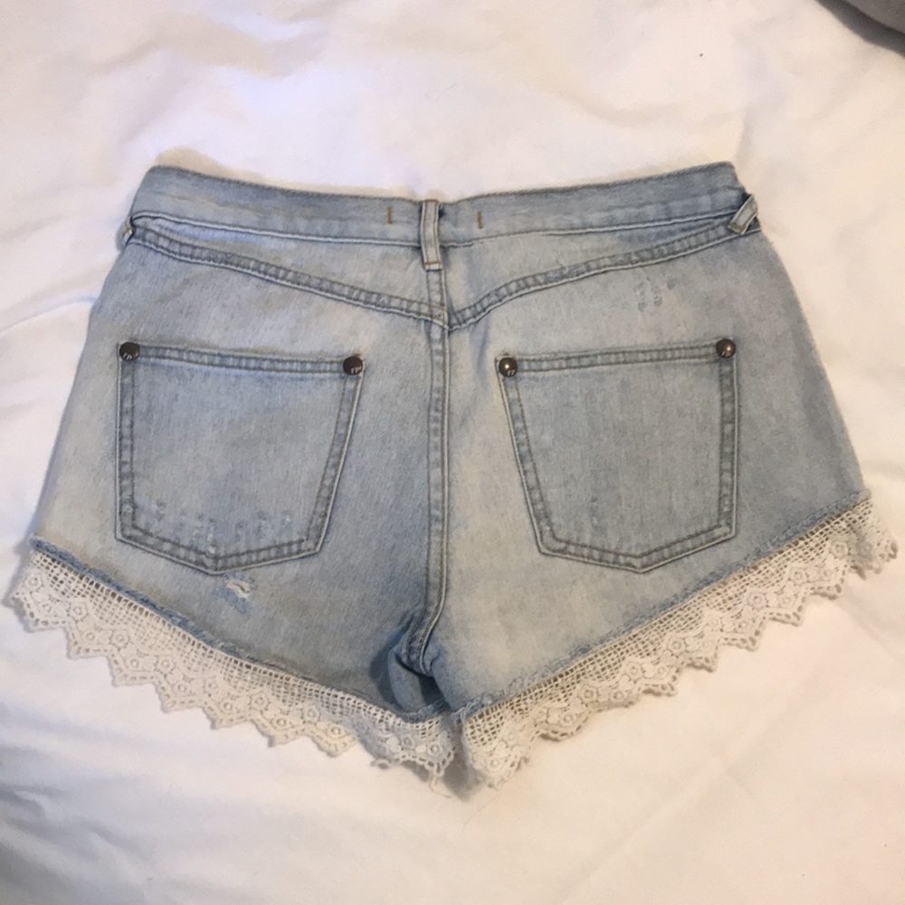 Free People high rise cut off lace shorts - Picture 2 of 2